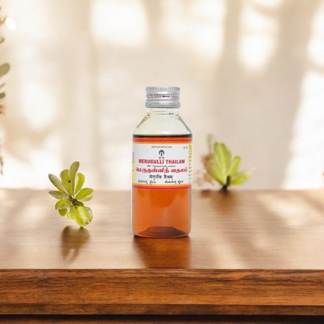 1 Merugulli Thailam, Siddha, 100 Millilitres - Image 1